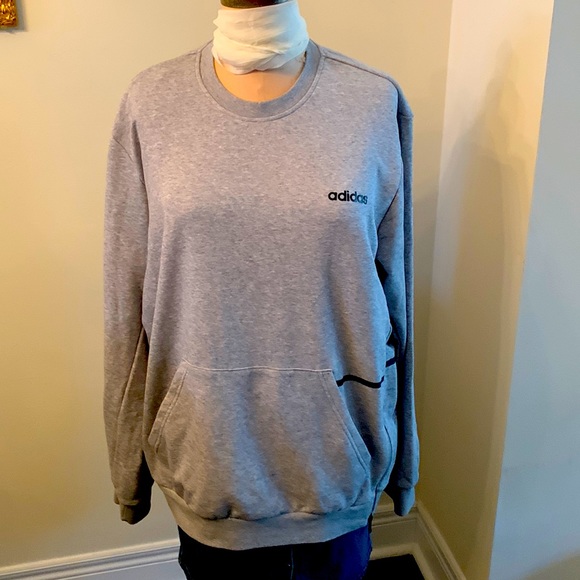 Adidas new sweatshirt,grey, long sleeve with side zipper - Picture 1 of 4